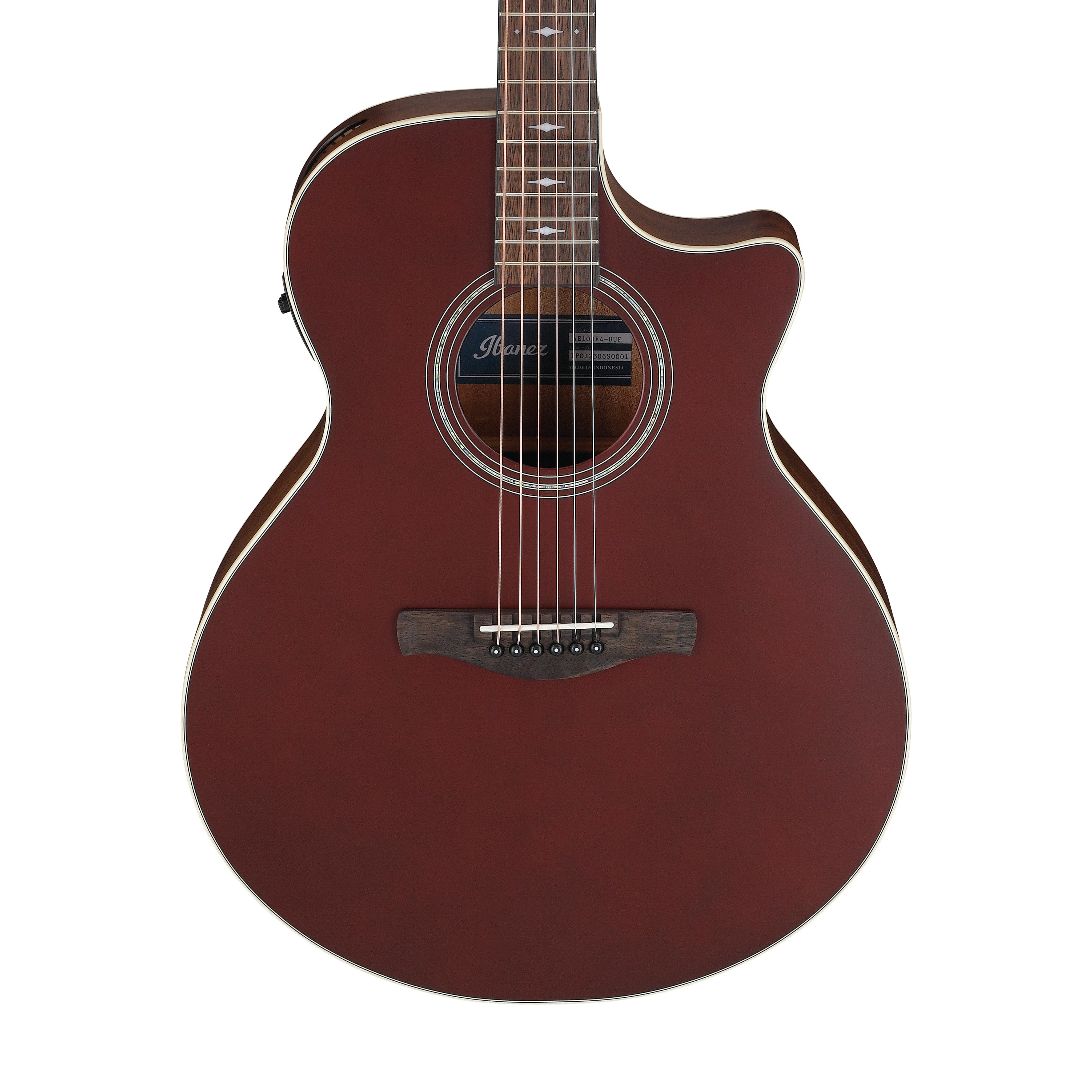 Ibanez AE100-BUF Acoustic Guitar, Burgundy Flat | Zoso Music Sdn Bhd