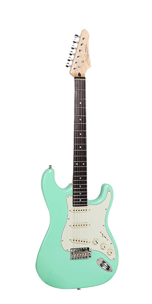 J&D ST-DS10S Stratocaster Electric Guitar, Green Mint