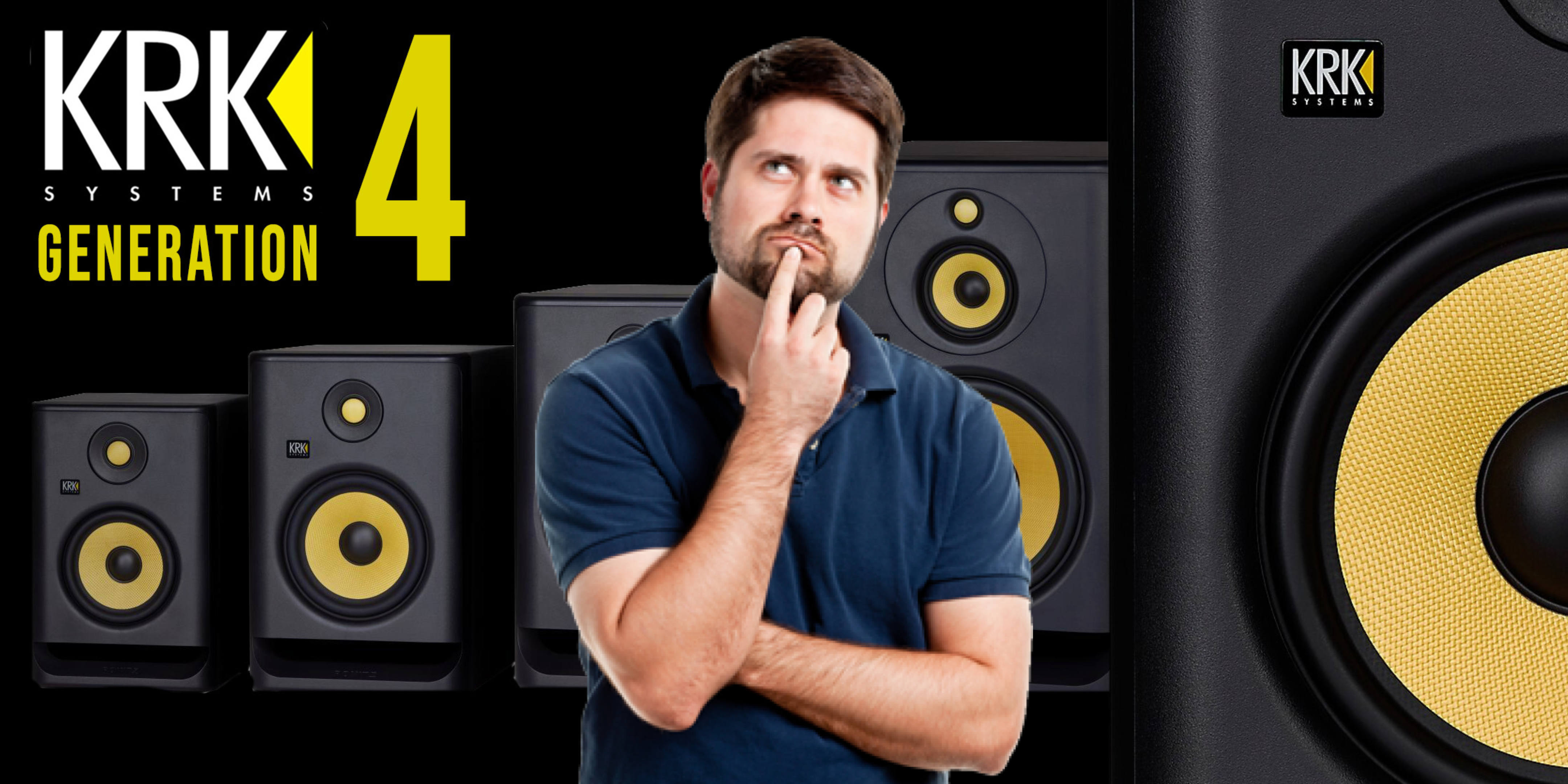 KRK ROKIT G4 Studio Monitor Speakers in sizes 5'', 7'', 8'', and 10''.