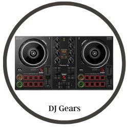 "Image of DJ gears including a DJ mixer and DJ controller, perfect for DJs, music enthusiasts, and event professionals - from our online store for DJs.