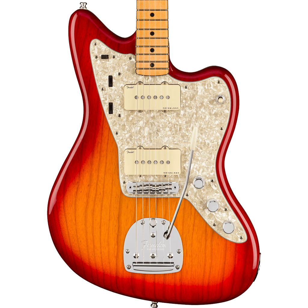 Fender American Ultra Jazzmaster Guitar, Maple FB, Plasma Red Burst