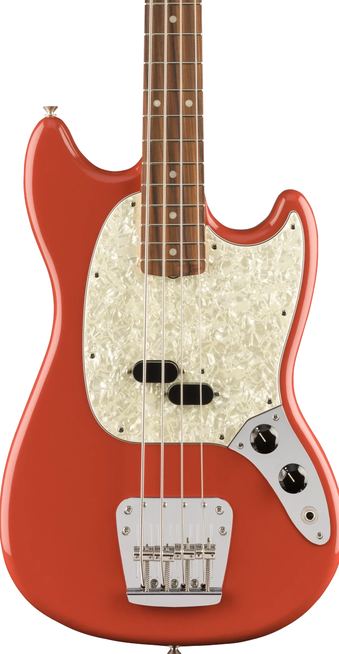 Fender Vintera 60s Mustang Bass Guitar, Pau Ferro FB, Fiesta Red