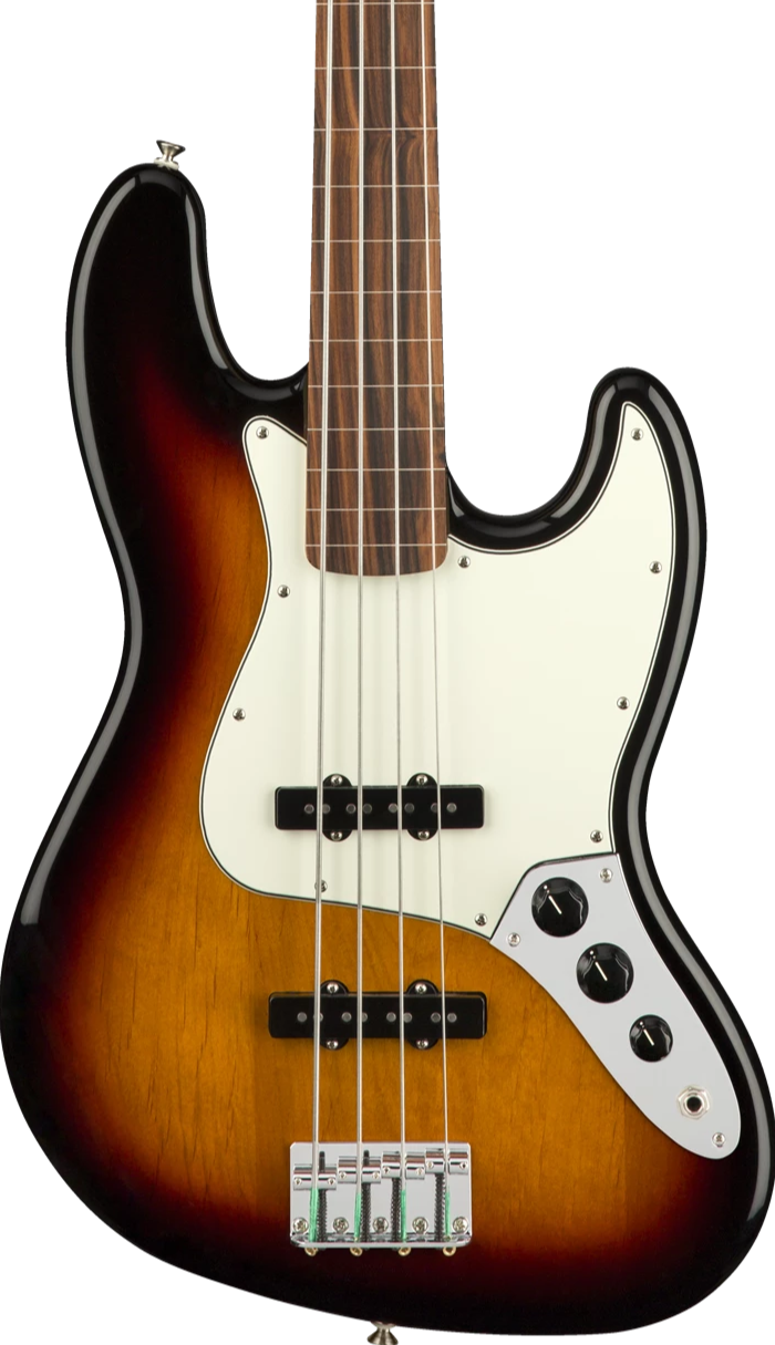 Fender American Professional Fretless Jazz Bass Guitar, Rosewood FB, 3-Tone Sunburst