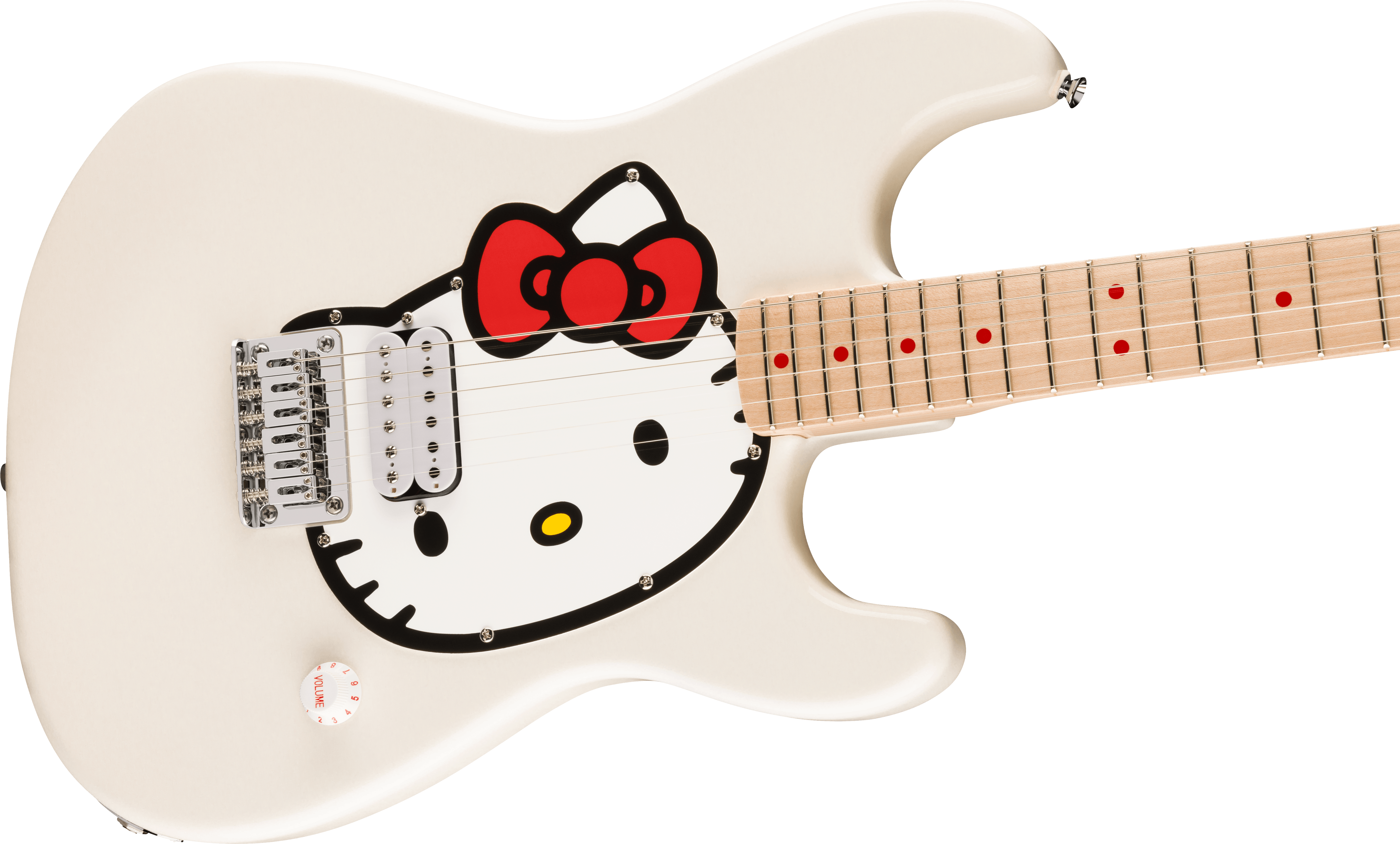Squier by Fender Limited Edition Hello Kitty Stratocaster Electric Guitar, Maple FB, White |  SQUIER BY FENDER |  ELECTRIC GUITAR |  Zoso Music