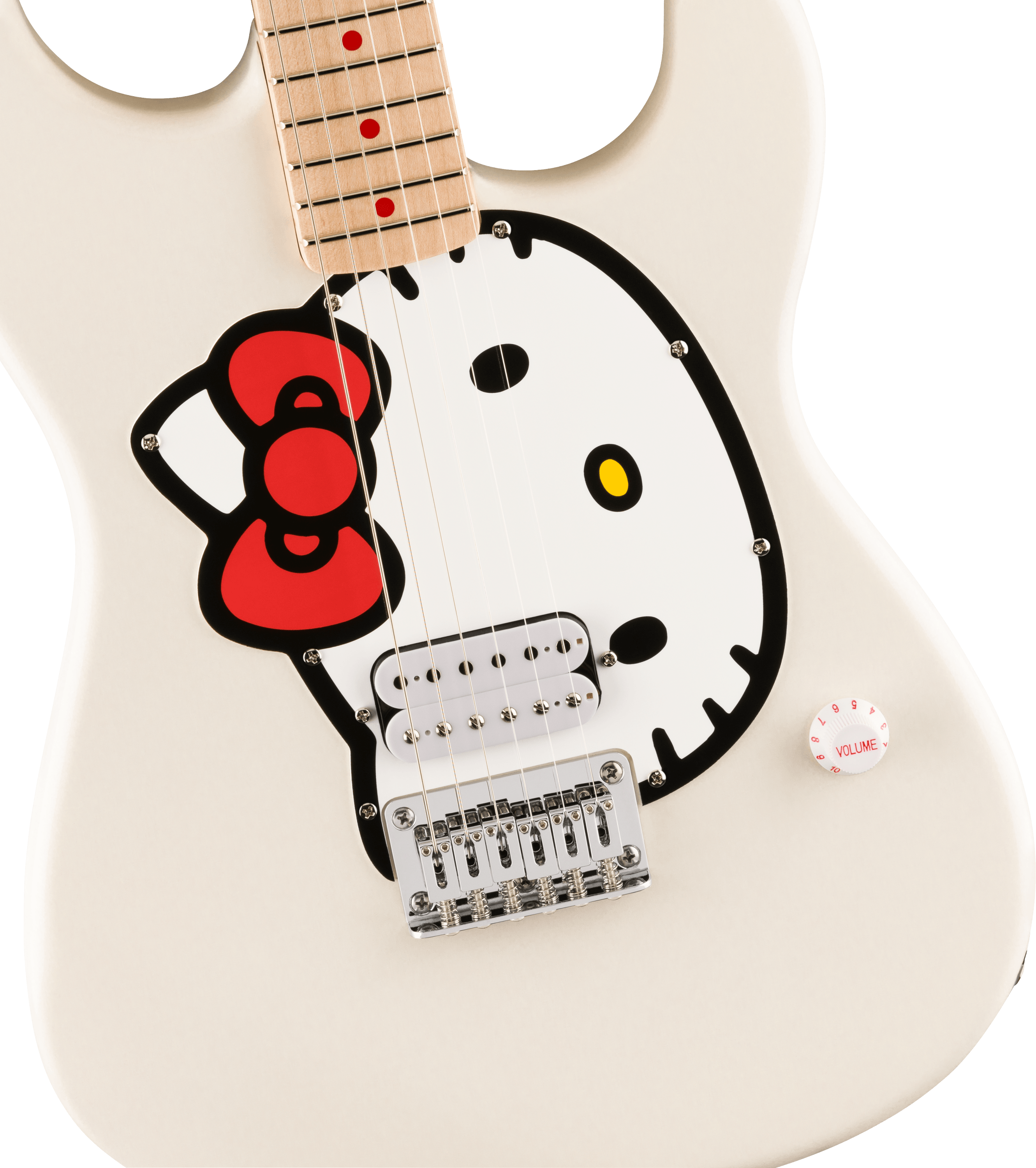 Squier by Fender Limited Edition Hello Kitty Stratocaster Electric Guitar, Maple FB, White |  SQUIER BY FENDER |  ELECTRIC GUITAR |  Zoso Music