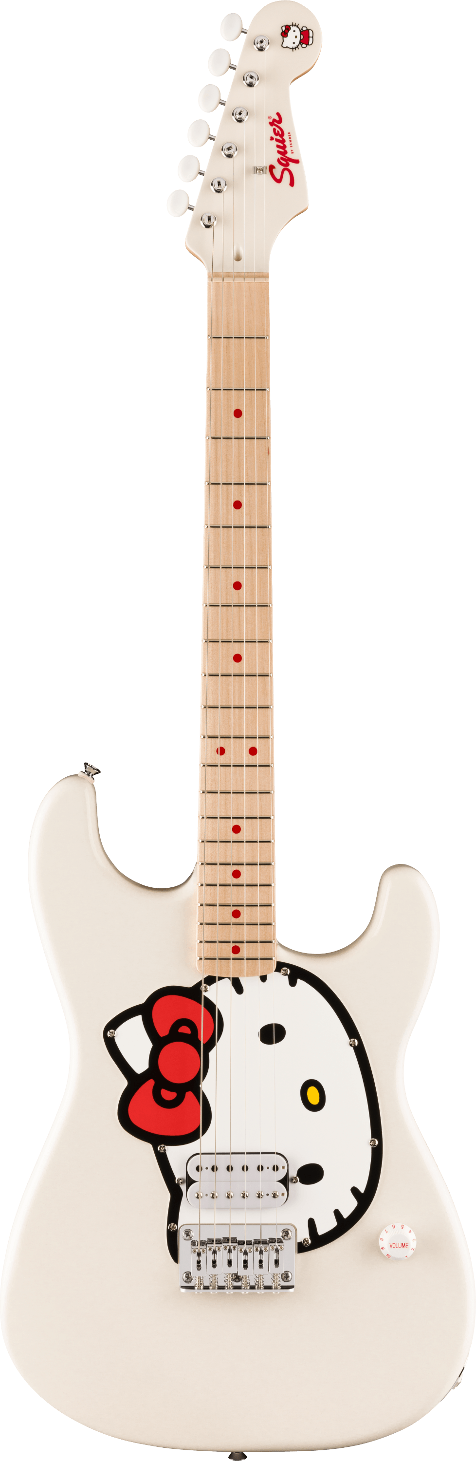 Squier by Fender Limited Edition Hello Kitty Stratocaster Electric Guitar, Maple FB, White |  SQUIER BY FENDER |  ELECTRIC GUITAR |  Zoso Music