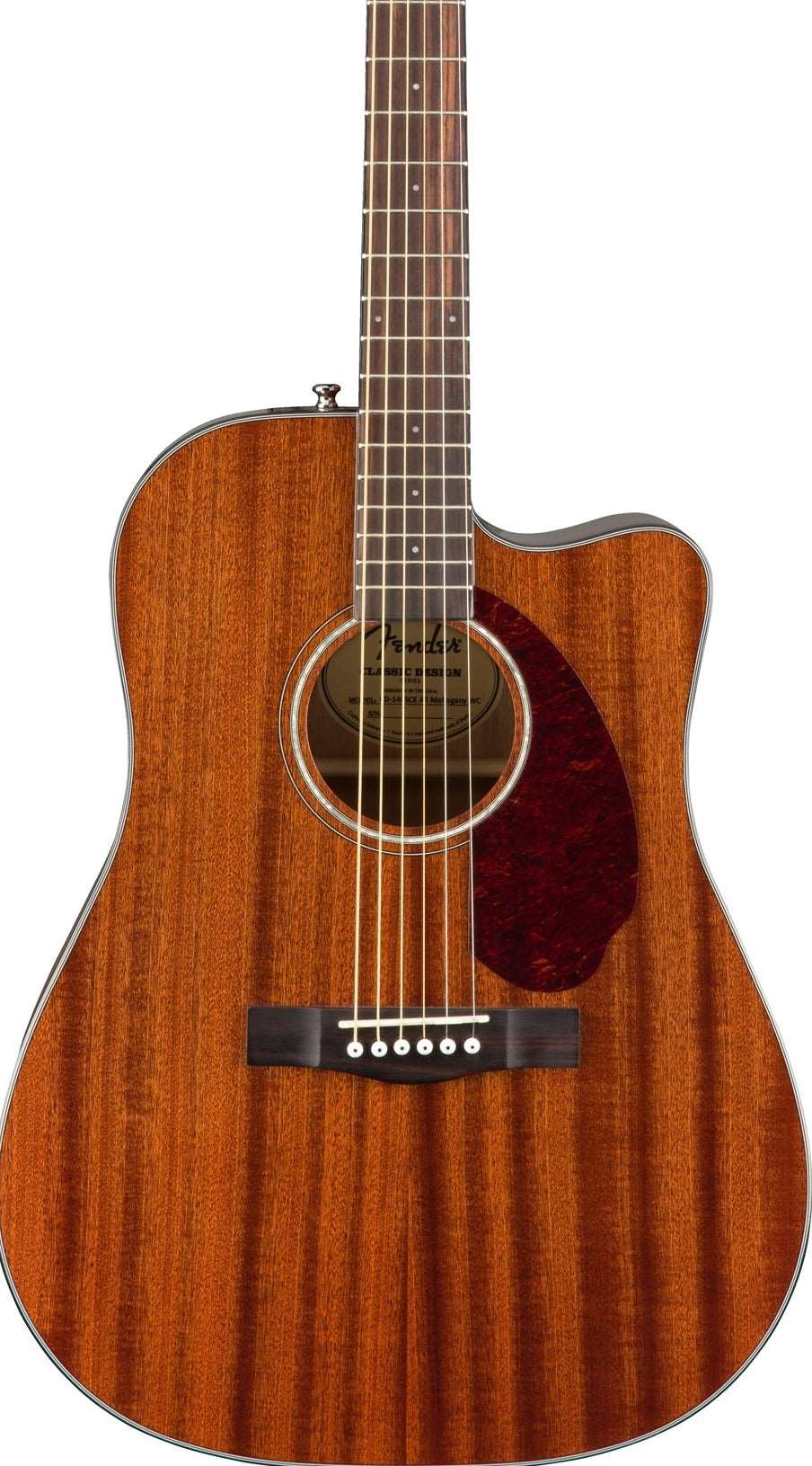 Fender CD-140SCE Dreadnought Acoustic Guitar w/Case, Walnut FB, All-Mahogany