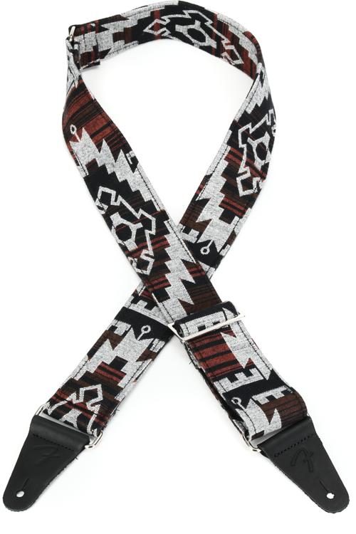 Fender Zion Guitar Strap, 2-inch, Black Aztec