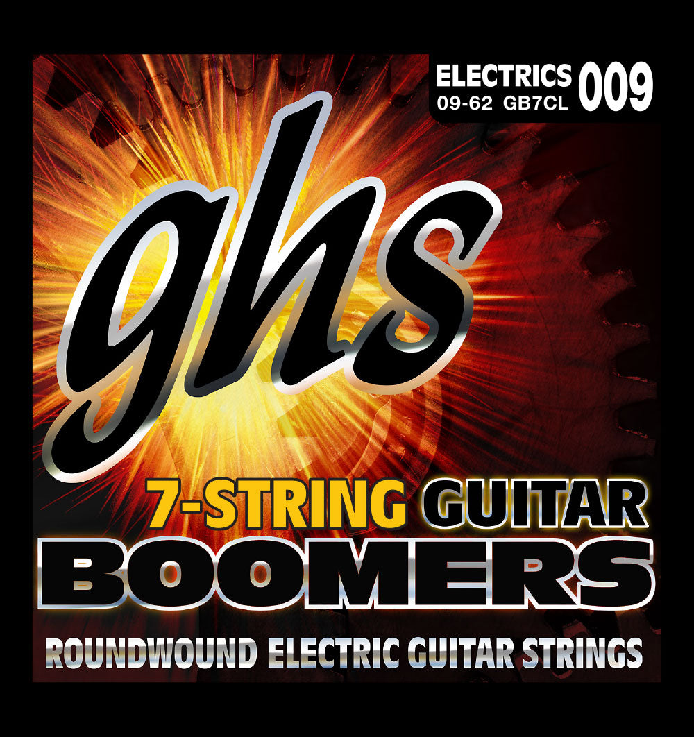 GHS GB7CL Boomers 7 String Electric Guitar Strings - Custom Light Gauge (009-062)