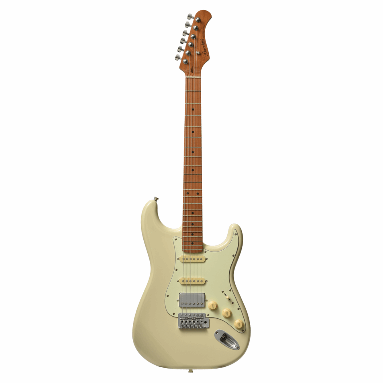 Bacchus Bst-2-rsm/m-owh Universe Series Roasted Maple Electric Guitar, Olympic White With Bag