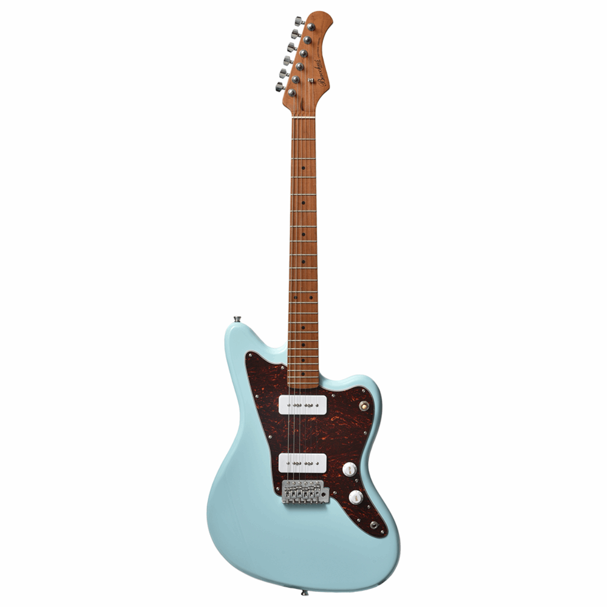 Bacchus Bjm-1rsm/m-ptl-sob Universe Series Roasted Maple Electric Guitar, Pastel Sonic Blue With Bag