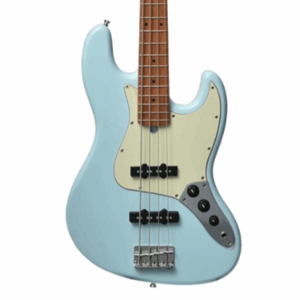 BACCHUS BJB-1-RSM/M-PTL-SOB UNIVERSE SERIES ROASTED MAPLE ELECTRIC BASS, PASTEL SONIC BLUE WITH BAG