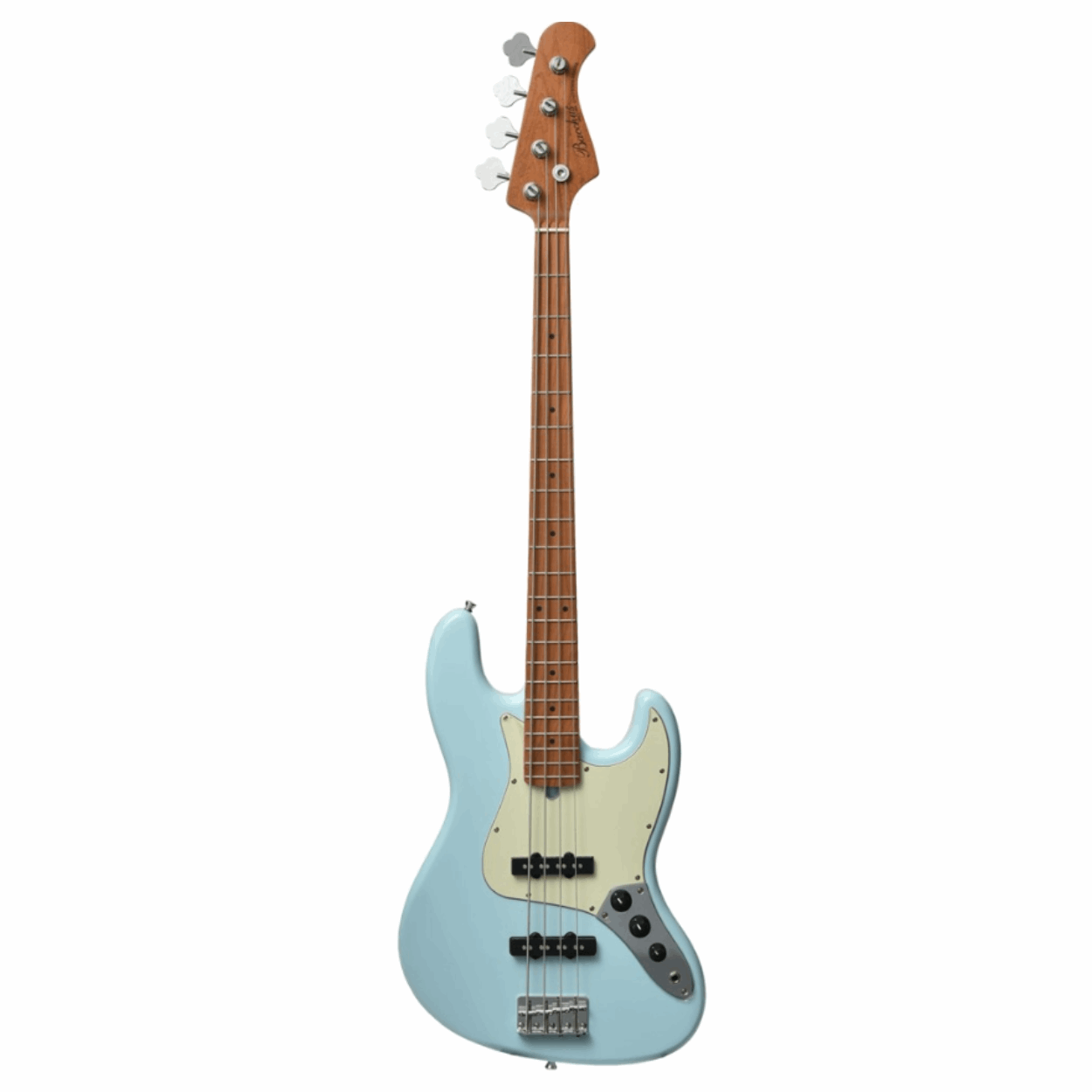 Bacchus Bjb-1-rsm/m-ptl-sob Universe Series Roasted Maple Electric Bass, Pastel Sonic Blue With Bag |  BACCHUS |  BASS GUITAR |  Zoso Music