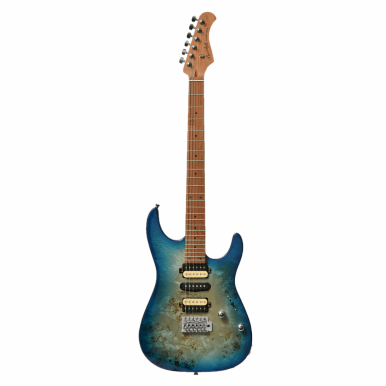 Bacchus Imperial24-bp-rsm/m Universe Series Roasted Maple Electric Guitar, Blue Burst With Bag