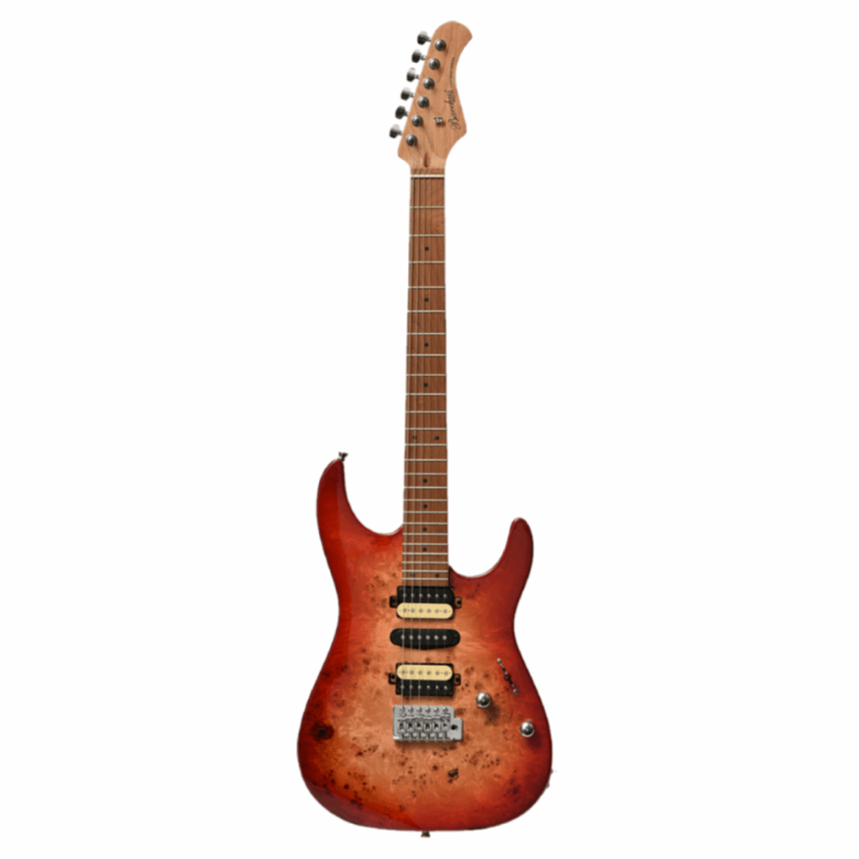 Bacchus Imperial24-bp-rsm/m Universe Series Roasted Maple Electric Guitar, Red Burst With Bag