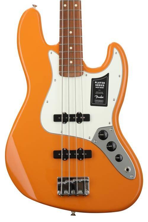 Fender Player Jazz Bass Guitar, Pau Ferro FB, Carpri Orange