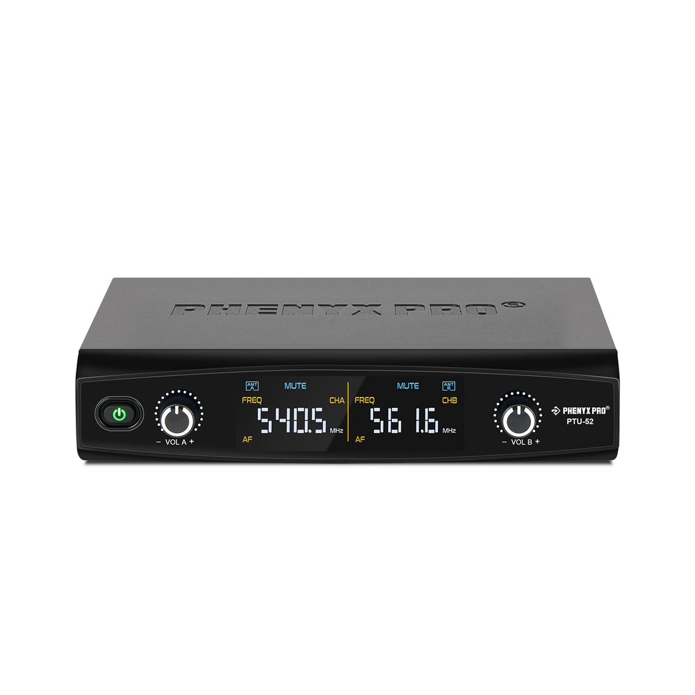 Phenyx Pro Best Budget Wireless PTU-52 Handheld UHF Wireless Microphone System, 200ft Range