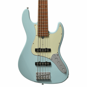 Bacchus Wjb5-630-rsm/m-ptl-sob Universe Series Roasted Maple 5-string Electric Bass, Pastel Sonic Blue With Bag