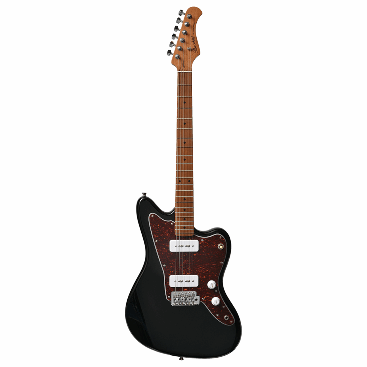 Bacchus Bjm-1rsm/m-blk Universe Series Roasted Maple Electric Guitar, Black With Bag