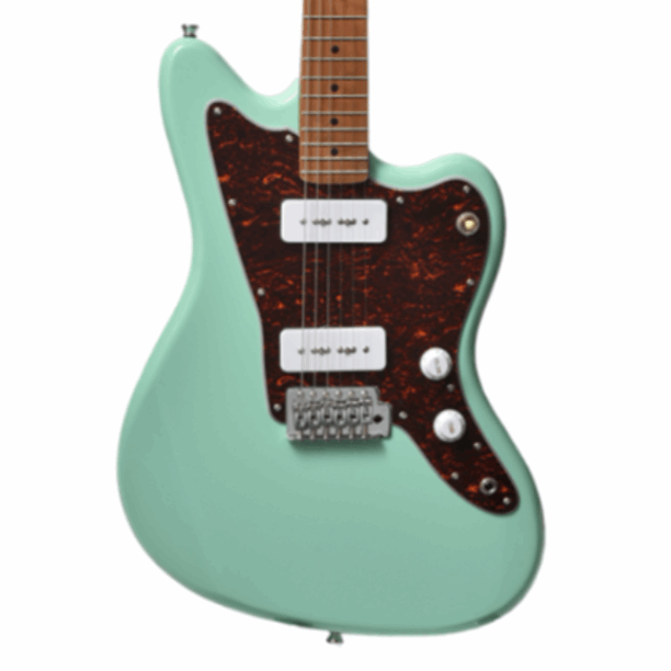Bacchus Bjm-1rsm/m-sfg Universe Series Roasted Maple Electric Guitar, Sea Foam Green With Bag