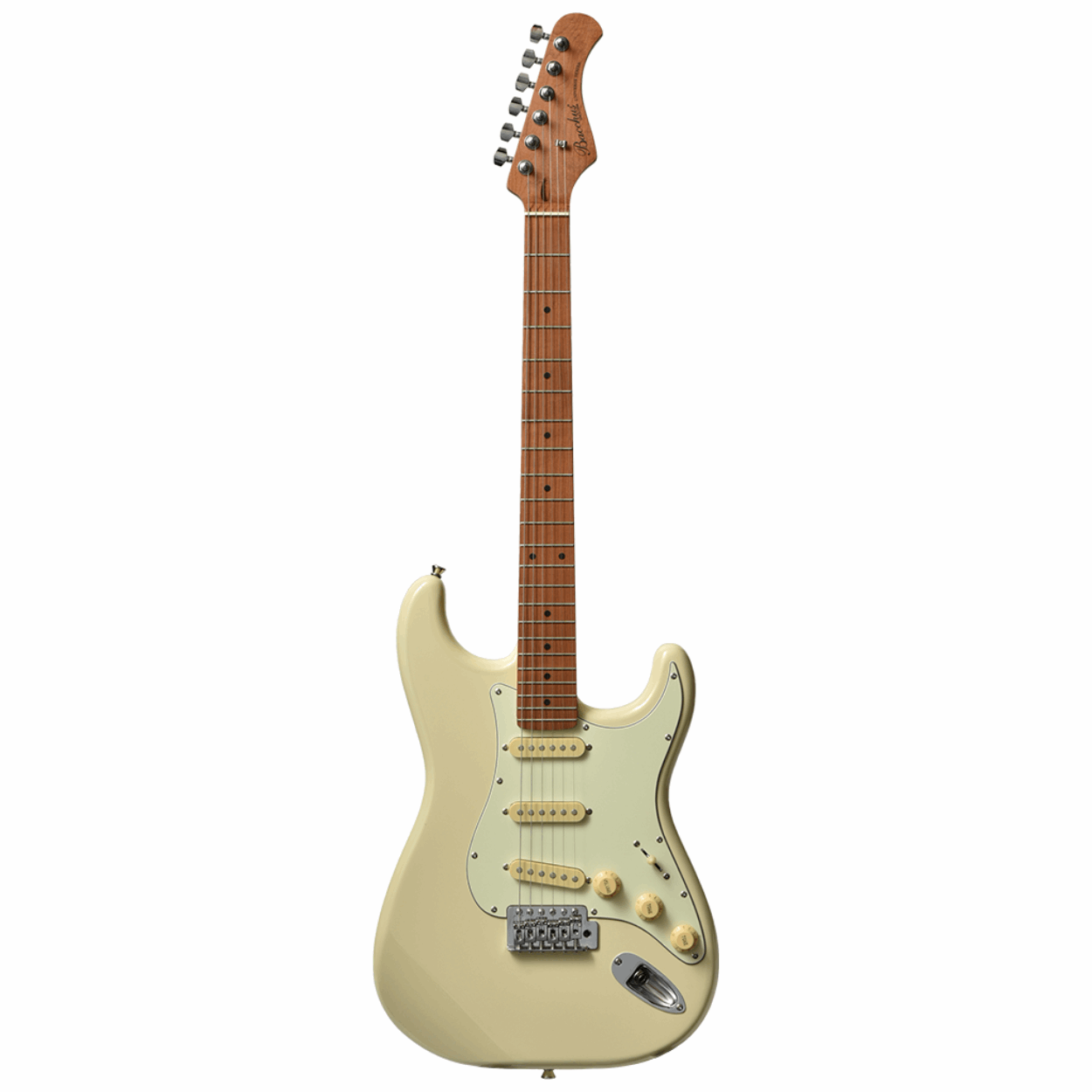 Bacchus Bst-1-rsm/m-owh Universe Series Roasted Maple Electric Guitar, Olympic White With Bag