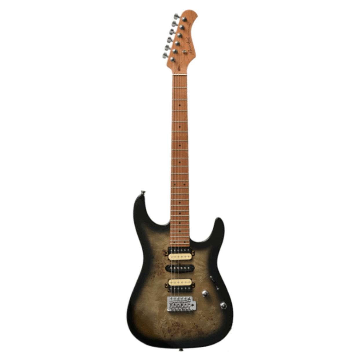 Bacchus Imperial24-bp-rsm/m Universe Series Roasted Maple Electric Guitar, Black Burst With Bag