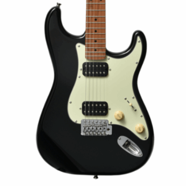 Bacchus Bst-3-rsm/m-blk Universe Series Roasted Maple Electric Guitar, Black With Bag