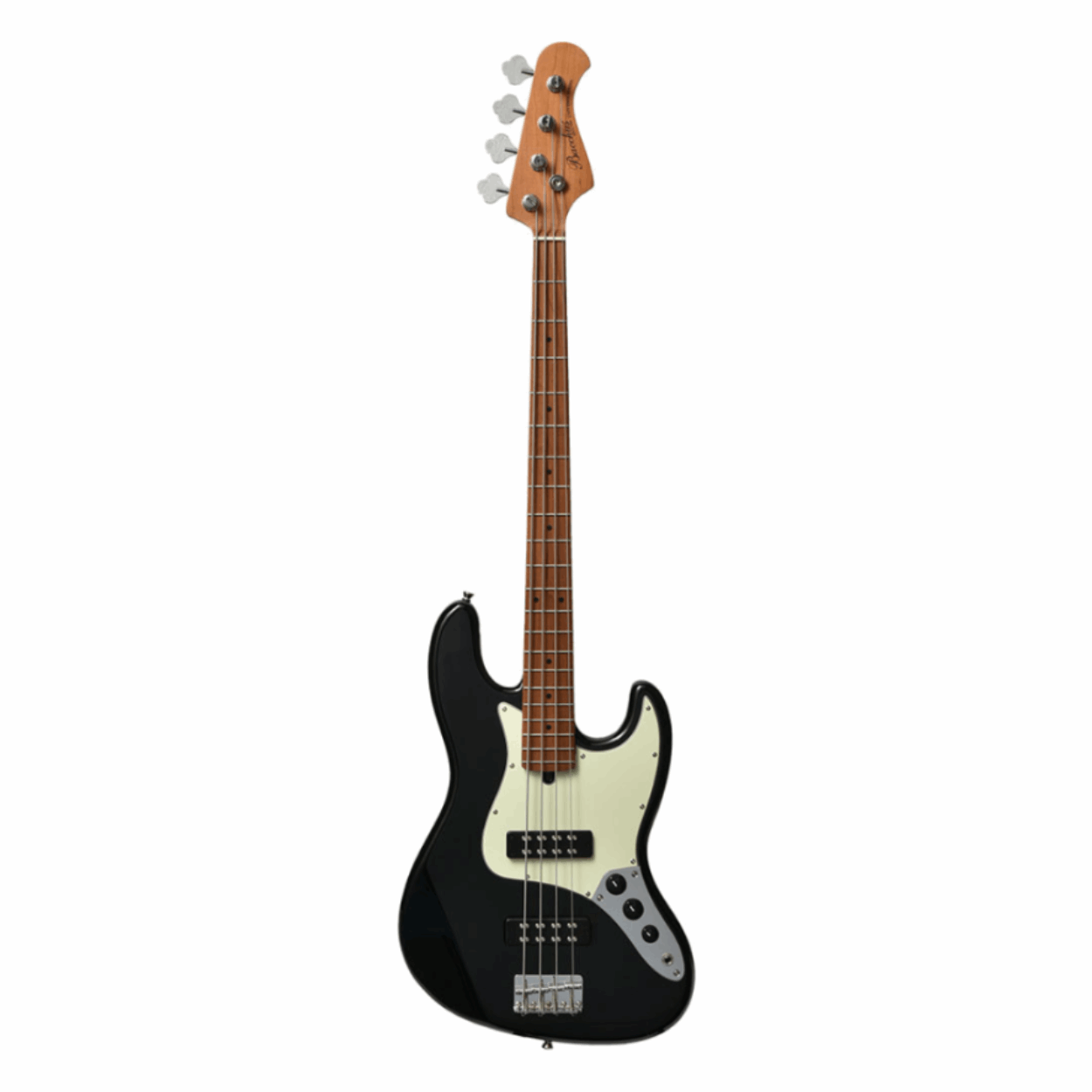 Bacchus Bjb-2-rsm/m- Blk Universe Series Roasted Maple Electric Bass, Black With Bag