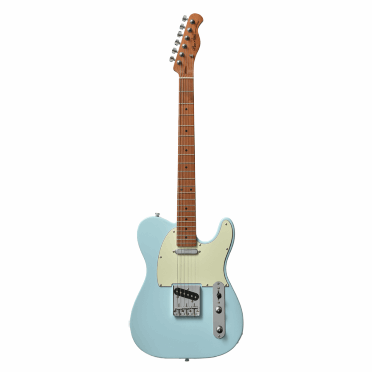 Bacchus Bte-1-rsm/m-ptl-sob Universe Series Roasted Maple Electric Guitar, Pastel Sonic Blue With Bag