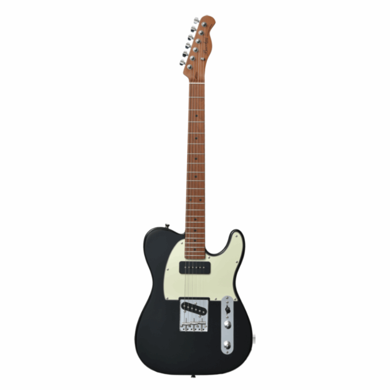 Bacchus Bte-2-rsm/m-blk Universe Series Roasted Maple Electric Guitar, Black With Bag