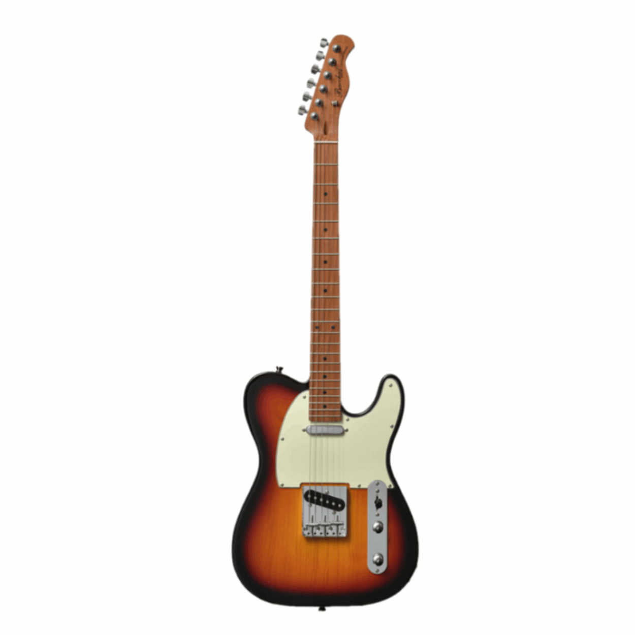 Bacchus Bte-1-rsm/m-3ts Universe Series Roasted Maple Electric Guitar, 3 Tone Sunburst With Bag