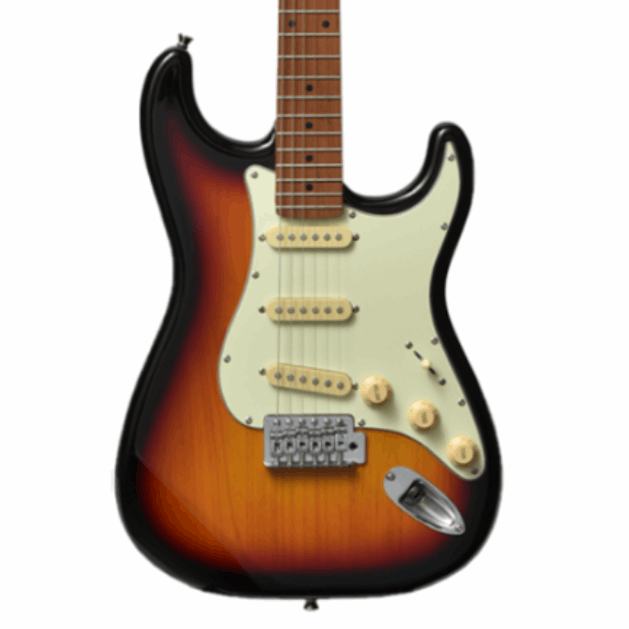Bacchus Bst-1-rsm/m-3ts Universe Series Roasted Maple Electric Guitar, 3 Tone Sunburst With Bag