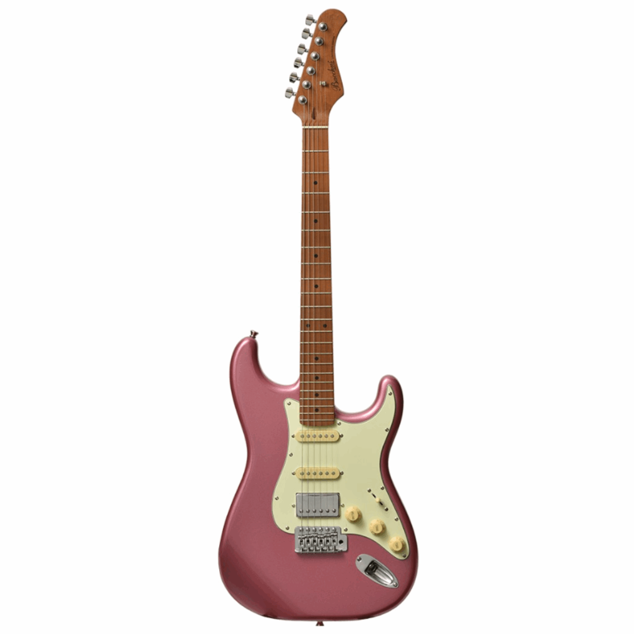 Bacchus Bst-2-rsm/m-bgm Universe Series Roasted Maple Electric Guitar,burgundy Mist With Bag