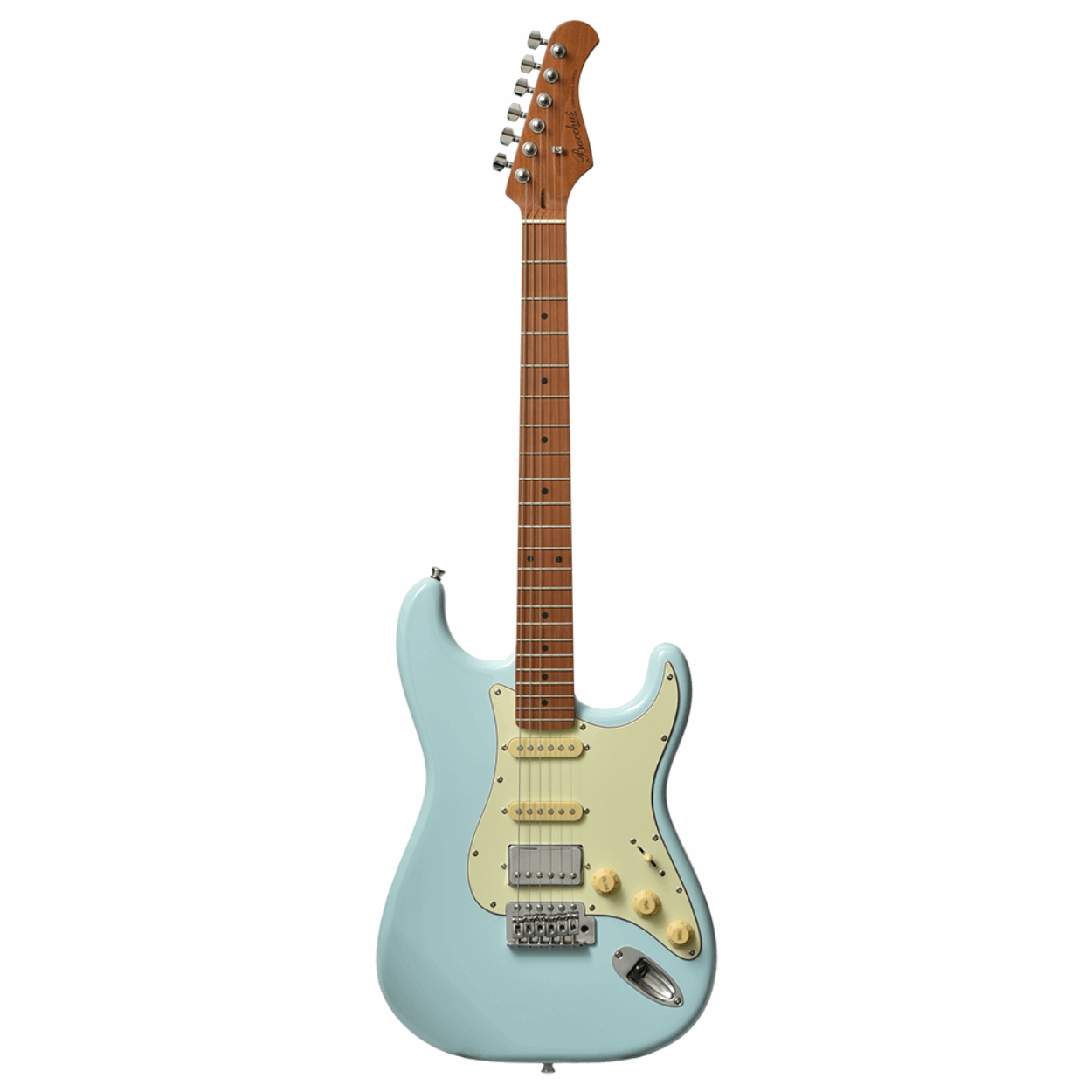 Bacchus Bst-2-rsm/m-ptlsob Universe Series Roasted Maple Electric Guitar, Pastel Sonic Blue With Bag