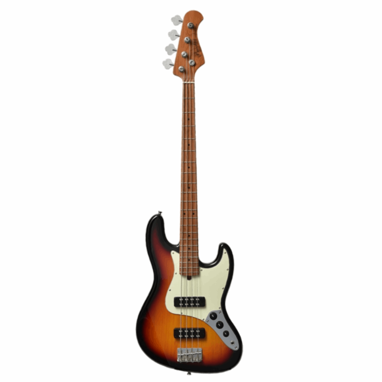 Bacchus Bjb-2-rsm/m-3ts Universe Series Roasted Maple Electric Bass, 3 Tone Sunburst With Bag