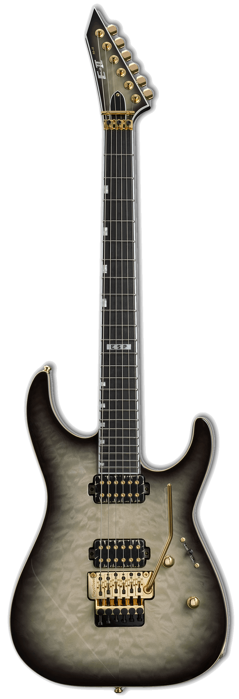 ESP Japan E-II M-II QM Electric Guitar - Black Natural Burst [MIJ]
