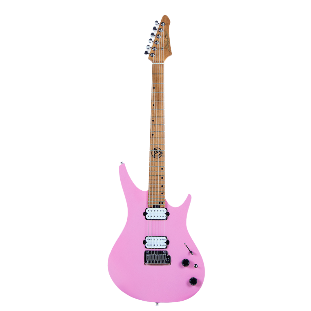 J&D DX100 Electric Guitar Roasted Maple Neck Pink