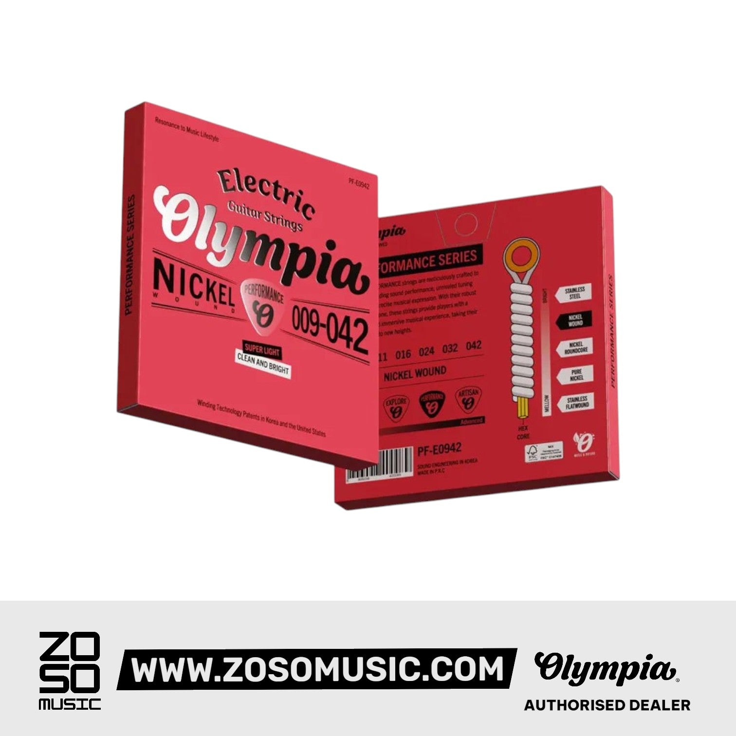 Olympia PF-E0942 H.Q Finest US Steel Electric Guitar Strings