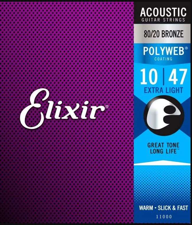 ELIXIR 11000 POLYWEB 80-20 BRONZE ACOUSTIC GUITAR STRINGS 10-47 | ELIXIR , Zoso Music