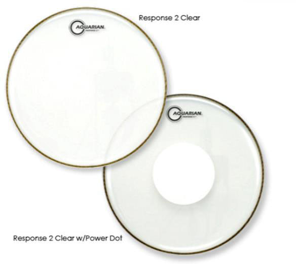 Aquarian RSP2-PD Response 2 Clear with Power Dot 2ply 7+7mil Drum Head