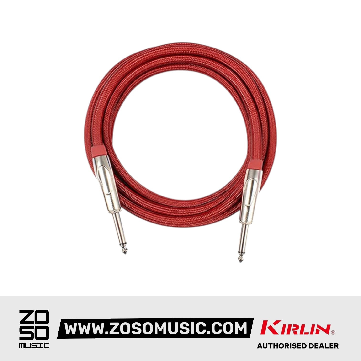 Kirlin IWCX-261PNQ 3 Meter 1/4 Metal Plug Woven Nylon Jacket Instrument Cable
