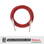 Kirlin IWCX-261PNQ 3 Meter 1/4 Metal Plug Woven Nylon Jacket Instrument Cable