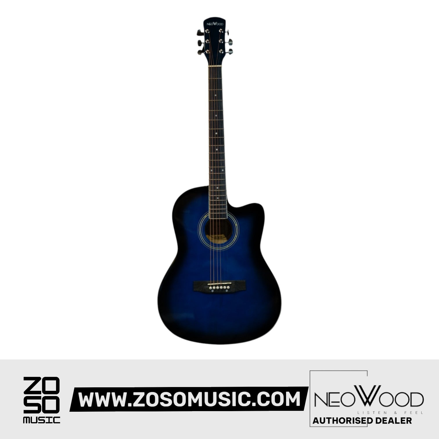 Neowood C10 BU 39Inch Acoustic Guitar Gloss Finish Blue |  NEOWOOD |  ACOUSTIC GUITAR |  Zoso Music