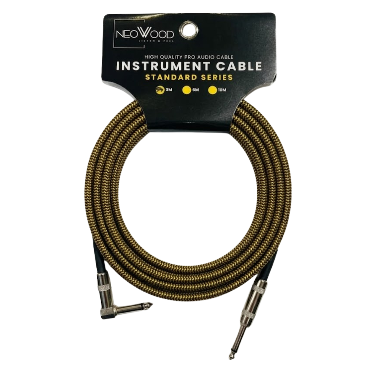 Neowood AMP006 3 Meter QTR- Right Angled QTR Instrument Cable |  NEOWOOD |  CABLES |  Zoso Music