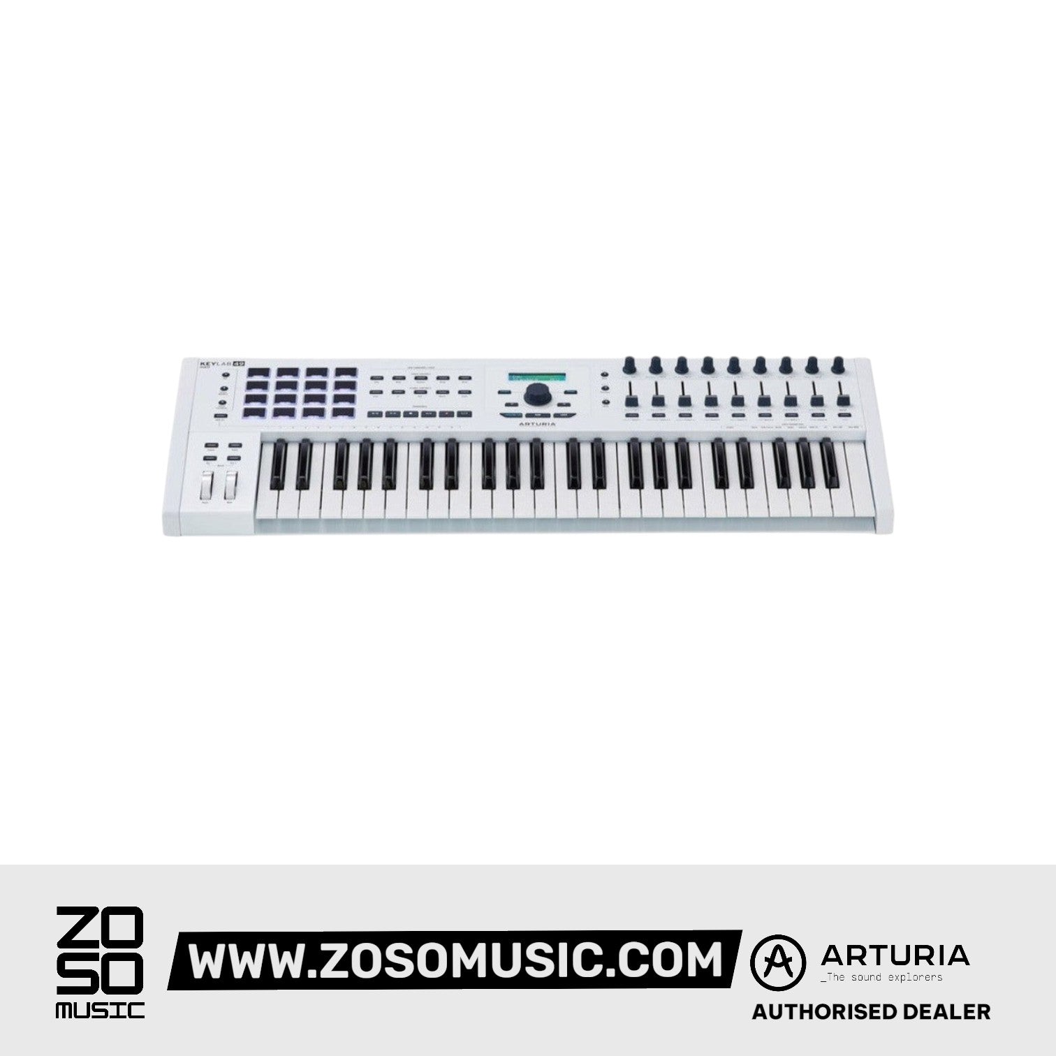 Arturia KeyLab mkII 49 Keyboard Controller, White |  ARTURIA |  KEYBOARD-MIDI CONTROLLER |  Zoso Music