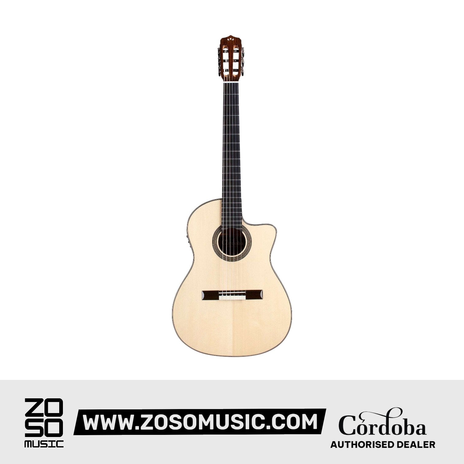 Cordoba Fusion 14 Maple Classical Guitar - Solid European Spruce Top, Flamed Maple Back & Sides, With Gator Guitar Case