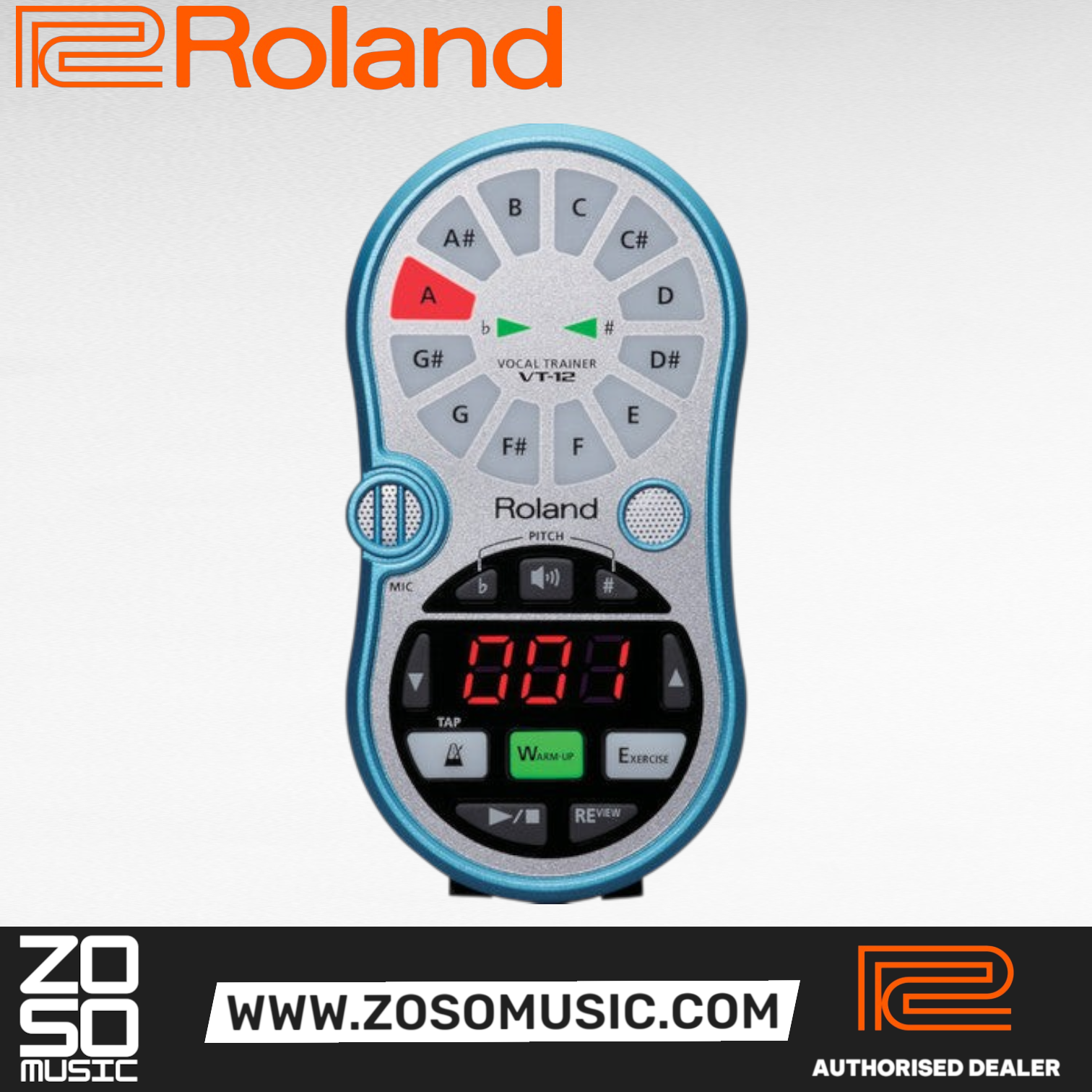 Roland VT-12 Vocal Trainer - Aqua Blue | Zoso Music Sdn Bhd