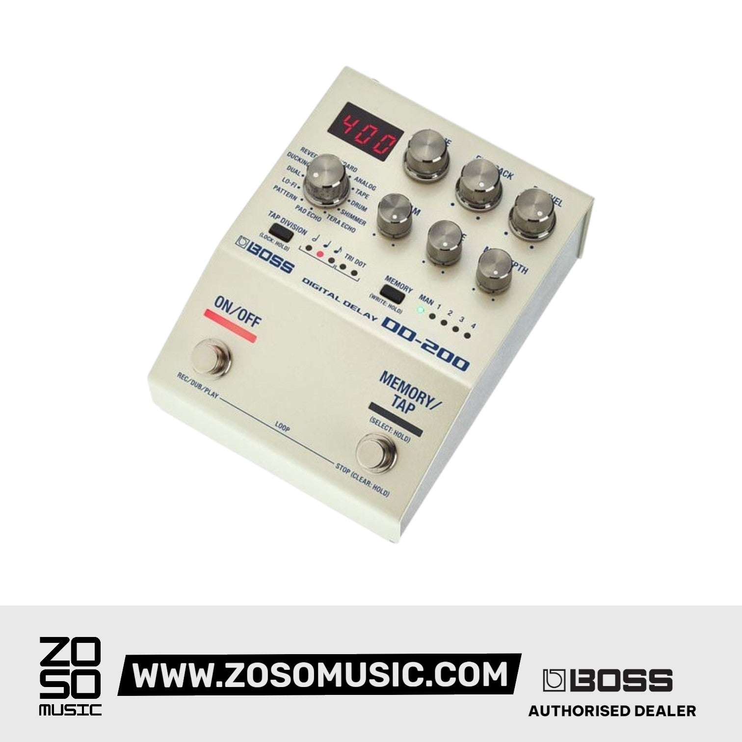 Boss DD-200 Digital Delay Pedal |  BOSS |  SUSTAIN PEDALS |  Zoso Music