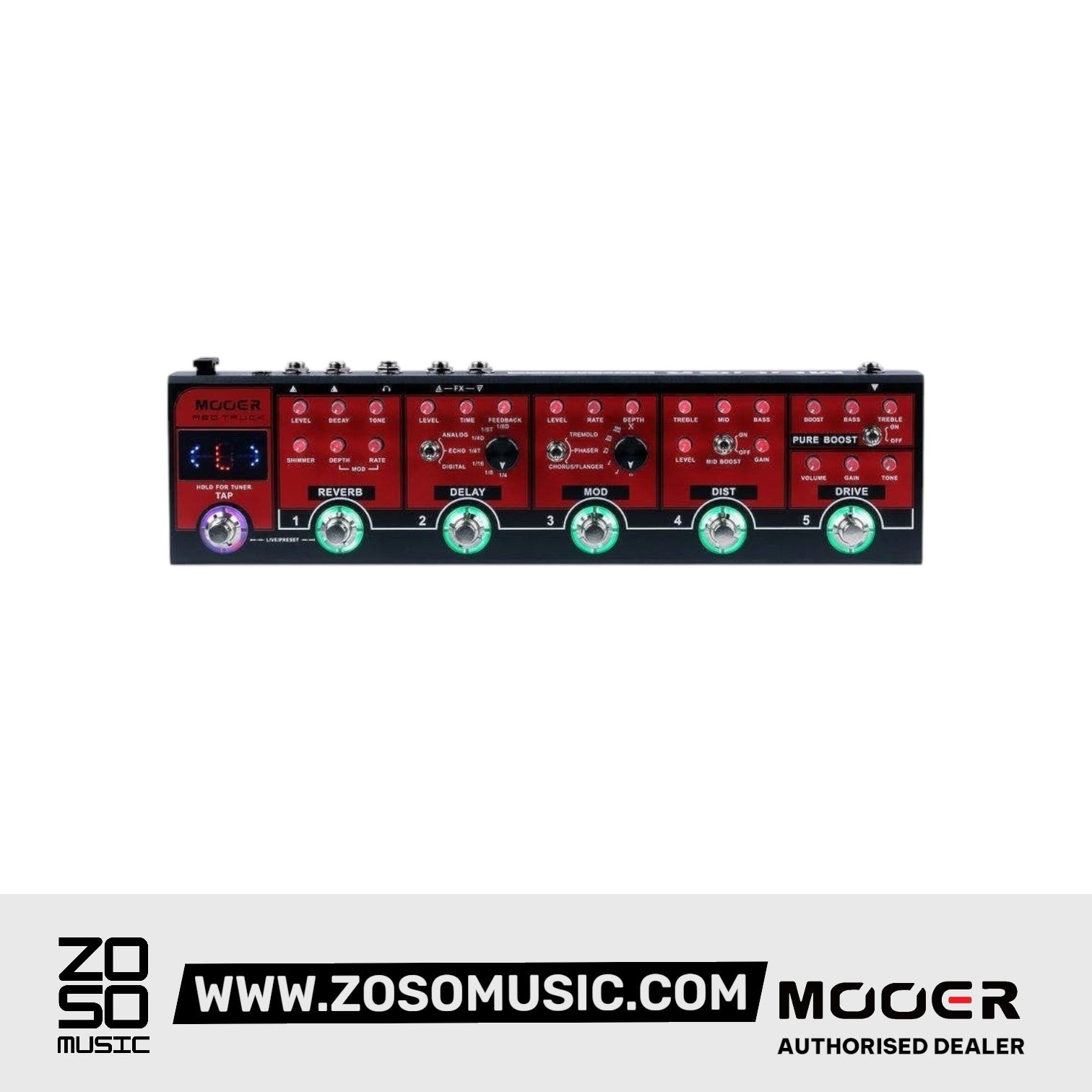 Mooer Red Truck Multi-Effects Pedal | Zoso Music Sdn Bhd
