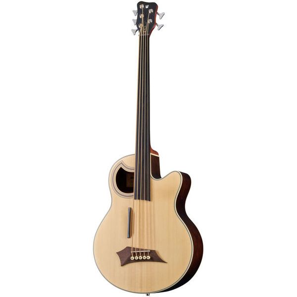Warwick RockBass Alien Deluxe Hybrid Thinline 5-String Bass Guitar, Natural Transparent Satin |  WARWICK |  BASS GUITAR |  Zoso Music